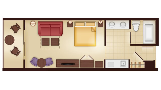 Deluxe Studio floor plan — Animal Kingdom Villas - Jambo House