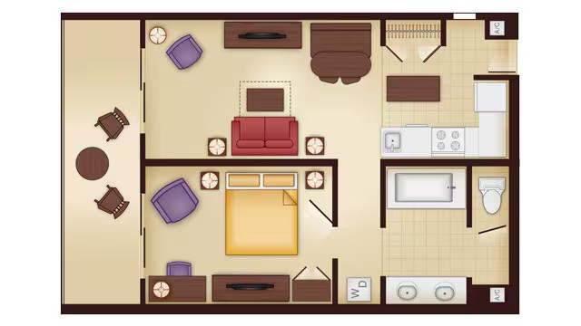 1-Bedroom Villa floor plan