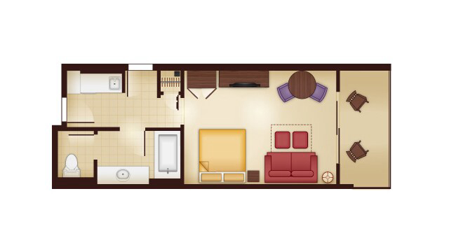 Deluxe Studio floor plan — Animal Kingdom Villas - Kidani Village