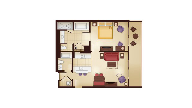 1-Bedroom Villa floor plan