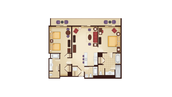 2-Bedroom Villa floor plan