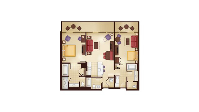 2-Bedroom Lock-Off Villa floor plan