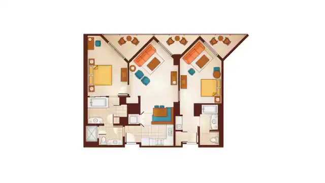 2-Bedroom Lock-Off Villa floor plan