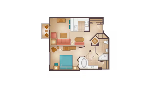 1-Bedroom Villa floor plan
