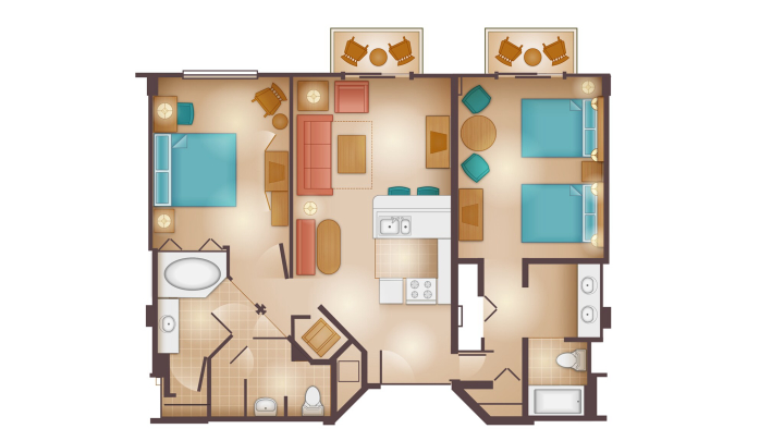2-Bedroom Villa floor plan