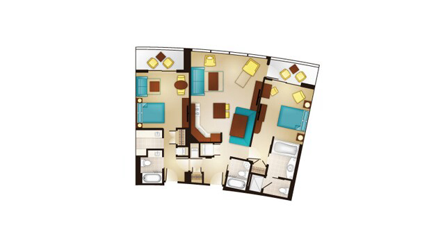 2-Bedroom Lock-Off Villa floor plan