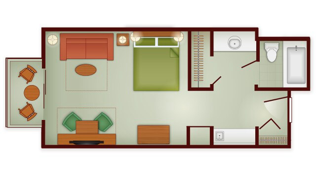 Deluxe Studio floor plan — Boulder Ridge