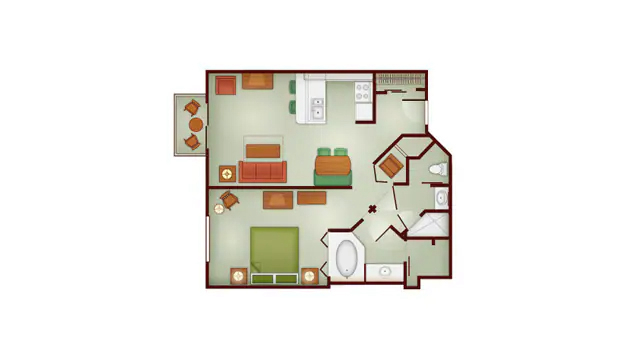 1-Bedroom Villa floor plan