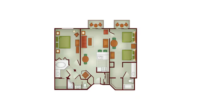 2-Bedroom Villa floor plan