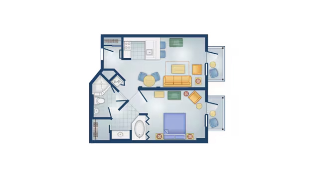 1-Bedroom Villa floor plan