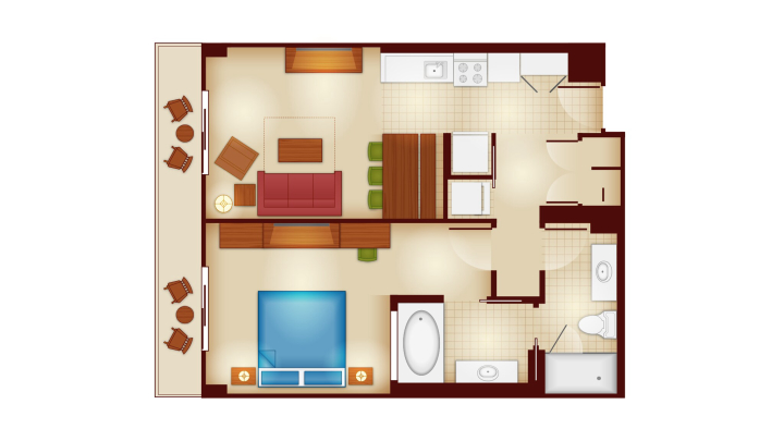 1-Bedroom Villa floor plan
