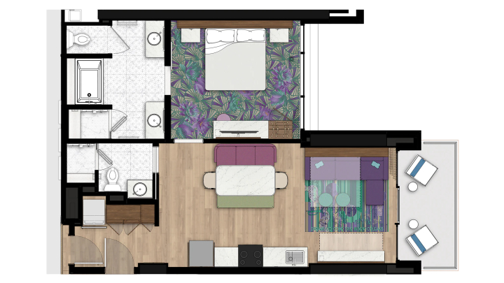 1-Bedroom Villa floor plan