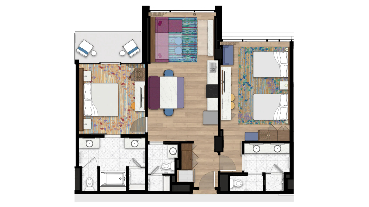 2-Bedroom Villa floor plan