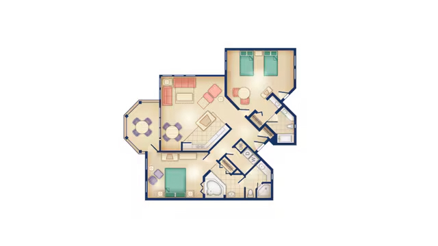 2-Bedroom Lock-Off Villa floor plan