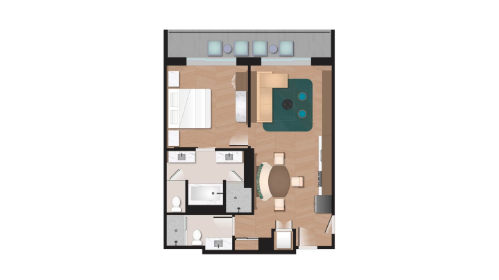 Tower - 1-Bedroom Villa floor plan