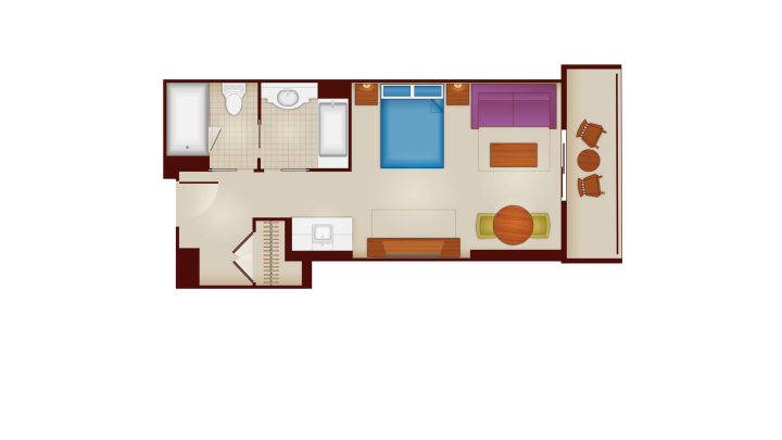 Deluxe Studio floor plan — Riviera