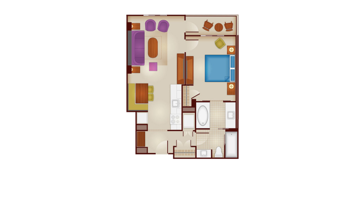 1-Bedroom Villa floor plan