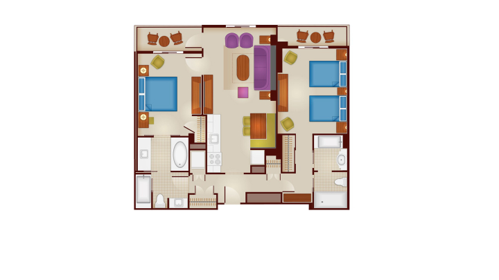2-Bedroom Villa floor plan