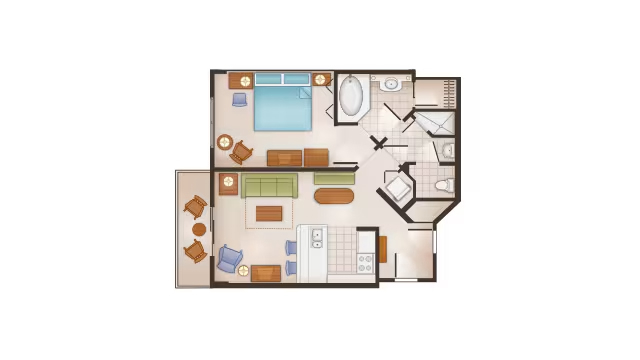 1-Bedroom Villa floor plan