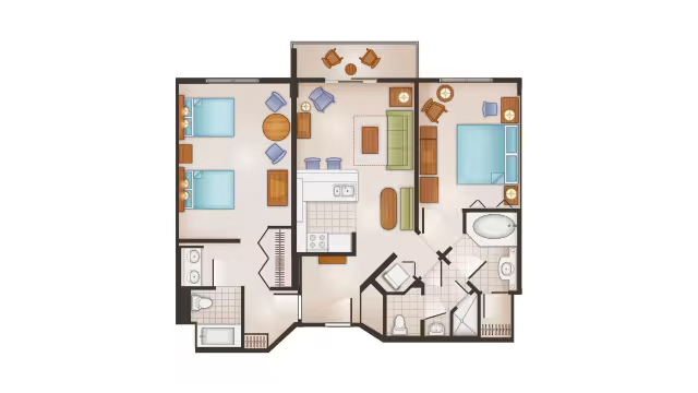 2-Bedroom Villa floor plan