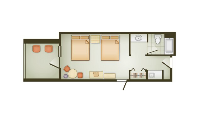 Deluxe Inn Room floor plan