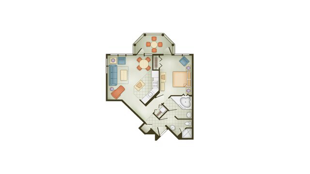 1-Bedroom Villa floor plan