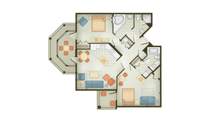 2-Bedroom Villa floor plan