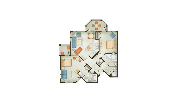 2-Bedroom Lock-Off Villa floor plan