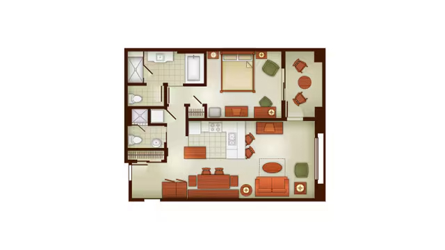 1-Bedroom Villa floor plan