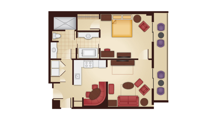 1-Bedroom Villa floor plan