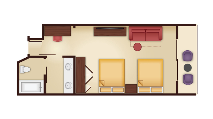 Resort Studio floor plan — Grand Floridian Resort