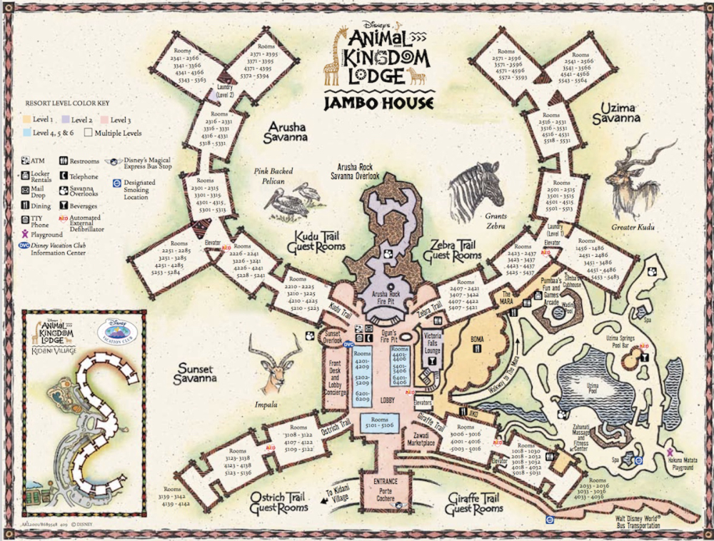 Animal Kingdom Villas - Jambo House resort map 1