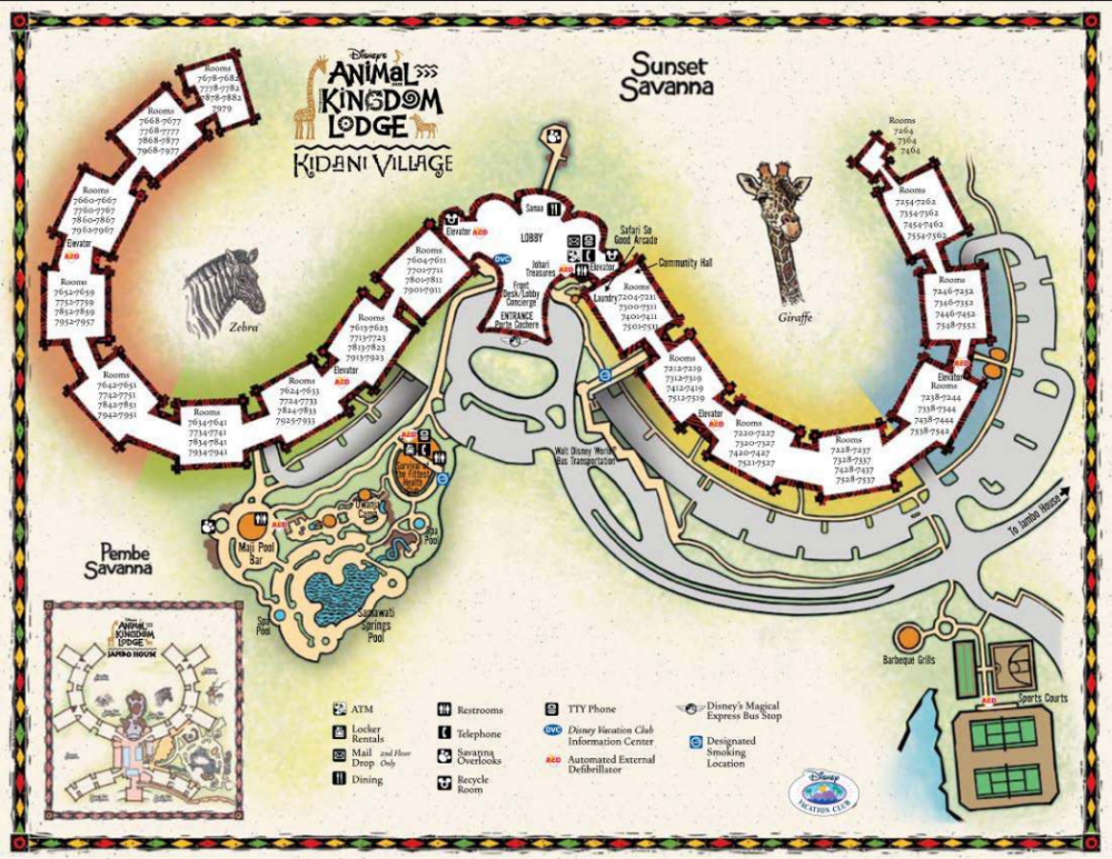 Animal Kingdom Villas - Kidani Village resort map 1